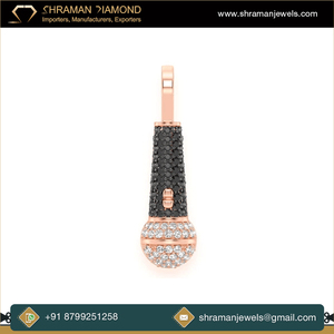 0,35 CTS 14K oro micrófono personalizado diamante colgante Natural VS GH Color boda aniversario compromiso regalo joyería de moda - Product Image 2