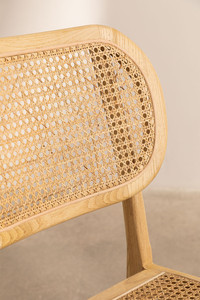 เก้าอี้ทานข้าว Elok ทำจากโครงไม้เนื้อแข็ง พร้อมหวายสาน สำหรับใช้ภายในหรือภายนอกอาคาร ตกแต่งแบบธรรมชาติ - Product Image 5