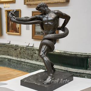 Estatua de serpiente de lucha libre de hombre de bronce grande escultura mitológica clásica para decoración de jardín y hogar - Product Image 1