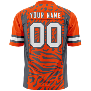 เสื้อเจอร์ซีย์อเมริกันฟุตบอลแฟชั่นสตรีทแวร์แบบสั่งทำ คอวี แขนสั้น ระบายอากาศได้ดี ไซส์ใหญ่ ทรงบ็อกซี่ บริการ OEM - Product Image 2