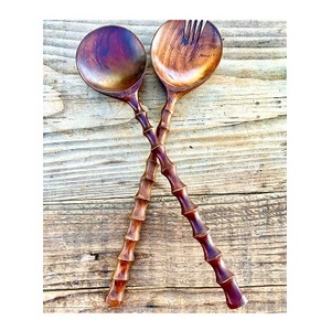 Servidor de ensalada de madera de acacia de último diseño, mango de madera, cuchara de ensalada de estilo único, precio al por mayor, herramientas para ensalada, utensilios de cocina, cuchara, tenedor - Product Image 1