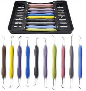 Détartreurs dentaires enduits de silicone 10 pièces Instruments de remplissage manuels avec boîte Produits chirurgicaux pour la dentisterie - Product Image 6