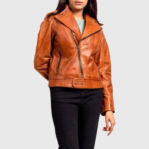 Nouveau Style poids léger blanc coupe-vent femmes vêtements authentiques personnalisé populaire de haute qualité pour les vestes en cuir des femmes - Product Image 2