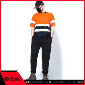 Hi Viz เสื้อยืดทำงานสำหรับผู้ชาย, เสื้อเซฟตี้ทำจากโพลีเอสเตอร์100% มีเทปสะท้อนแสงพรีเมี่ยม - Product Image 2