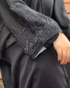 Ropa musulmana tradicional de mujer modesta elegante islámica bordada a mano Fit Abaya Style Dubai-Accesorio incluido - Product Image 3