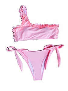 Traje de Baño de Una Pieza con Volantes TW para Mujer, Sexy, de Un Hombro, Corte Alto, Estampado Animal, Conjunto de Dos Piezas - Product Image 4