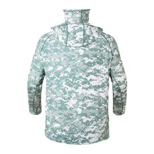 Sudadera con capucha de pesca con estampado de sublimación personalizado para hombre, camisa de manga larga transpirable para exteriores con cubierta facial integrada, función impermeable - Product Image 2