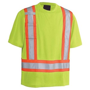 Nueva llegada de los hombres Hi Vis camisetas ropa a granel OEM manga corta más vendido reflectante invierno ropa de trabajo de alta visibilidad camiseta - Product Image 4