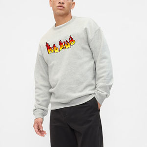 Recién llegado 2025 100% sudadera básica de tela mezclada de algodón para hombre logotipo impreso personalizado sudadera de hombro caído de gran tamaño para hombres - Product Image 3