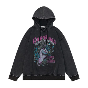 เสื้อฮู้ดผู้ชายผ้าฝ้ายโอเวอร์ไซส์ซักได้สำหรับผู้ชาย - Product Image 1