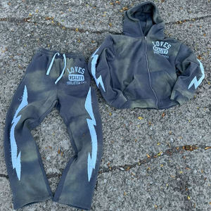 เสื้อสเวตเตอร์ขนแกะคอตตอนยูนิเซ็กซ์ชุดวอร์มมีฮู้ดกระเป๋าระบายอากาศได้หลายกระเป๋าสำหรับฤดูหนาว - Product Image 1