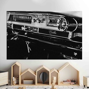Lienzo Decorativo para Salpicadero de Cadillac Vintage: Arte Impreso de Interior de Auto Retro, Lienzo Enrollado - Product Image 1