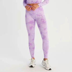 Mallas de LICRA/poliéster sólidas de cintura media para mujer, sin costuras, elásticas, transpirables, ecológicas, de secado rápido, para gimnasio, entrenamiento, Fitness - Product Image 3