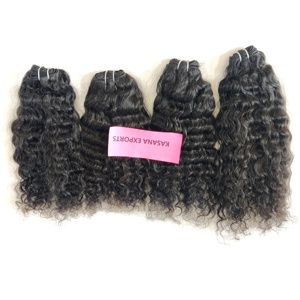 Extensions de cheveux pour femmes vierges noires indiennes non transformées vagues de tissage profond crues en vrac naturelles en gros non traitées chimiquement - Product Image 1