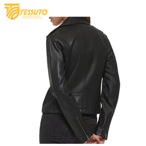 Chaqueta de cuero genuino informal para mujer, chaqueta de cuero genuino personalizada con capucha, aspecto de metal, chaquetas elegantes para mujer - Product Image 5