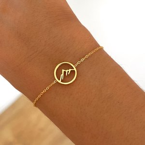 Venta caliente 925 Plata esterlina 18K Oro Vermeil Minimalista Pulsera de cadena de Eslabones en forma de montaña para mujeres Fine Nature Inspired - Product Image 1
