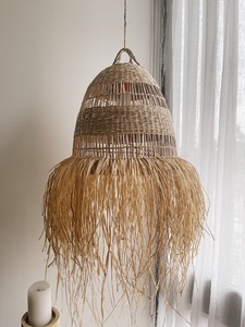 Abat-jour en jonc de mer fait main, style bohème, écologique, pour plafonnier, décoration intérieure et extérieure, fabriqué au Vietnam - Product Image 5