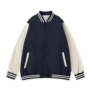 19-Chaquetas universitarias unisex Chaqueta de lana y cuero OEM con logotipo personalizado Parche de chenilla Letterman Bomber Style - Product Image 4