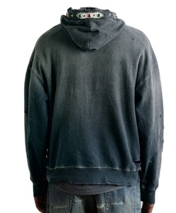 Sweat à capuche en éponge française surdimensionné anti-rétrécissement 100% fabricant de conception doublée en coton tricoté à l'acide vieilli 2026 - Product Image 3