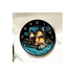 Colorful Print Patterned <b>50cm</b> Wooden Silent Table <b>Wall</b> <b>Clock</b> Perfect Gift Idea - Product Image 3