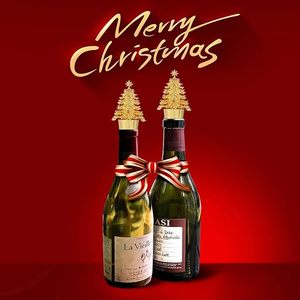 Gold Christmas Tree <b>Wine</b> Bottle Stopper Reusable Alloy Decorative Stoppers and Beverage for Xmas Party Wedding Birthday Supplies - Product Image 2