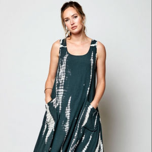 2025 Venta caliente hecho a mano Tie Dye tobillo longitud Boho verano playa Maxi vestido para mujeres vacaciones bohemio señoras vestido - Product Image 1