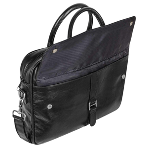 Maletín Ejecutivo de Cuero Genuino Negro para Hombre con Herrajes Resistentes al Óxido y Forro Premium - Venta Caliente al por Mayor - Product Image 3