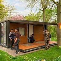 Maison conteneur en acier extensible haut de gamme, moderne, préfabriquée, étanche, avec conception d'espace intelligent