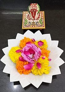 Plato de Mármol Pulido con Diseño de Loto para Decoración del Hogar, Plato Decorativo de Mármol Hecho a Mano para Mesa - Product Image 4