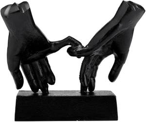 Inicio Escultura de manos entrelazadas de metal Negro Novedad Aluminio Contemporáneo Color sólido es una escultura pulida moderna decorativa - Product Image 4