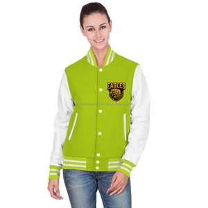Chaqueta Varsity Acolchada de Algodón y Forro Polar para Mujer, Chaqueta Bomber de Alta Calidad, Transpirable, con Bordado Personalizado, Venta al Por Mayor - Product Image 1
