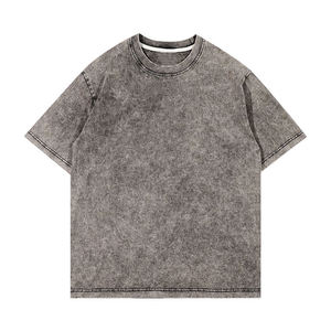 เสื้อยืดโอเวอร์ไซส์ล้างกรดสำหรับผู้ชายเสื้อยืดผ้าฝ้าย100% กรดซักได้เสื้อโอเวอร์ไซส์ - Product Image 5