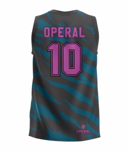 Maillot de basketball respirant et antibactérien Operal, haute qualité, 100 % polyester, imprimé par transfert thermique, ensemble uniforme premium unisexe - Product Image 6