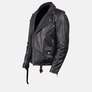 แจ็คเก็ตหนังแกะบราวน์บูล เรเวน ริดจ์ สำหรับผู้ชาย สีดำ สไตล์สมาร์ทแคชชวล กันลมและกันน้ำ เหมาะสำหรับขี่มอเตอร์ไซค์ บุด้วยผ้าฝ้าย สำหรับฤดูหนาว - Product Image 3