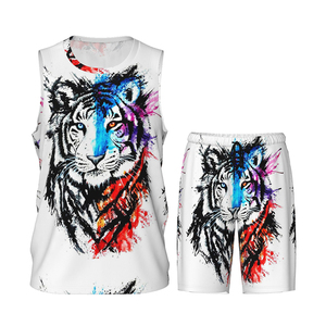 Ropa deportiva cómoda hecha a medida, uniforme de tela de poliéster, cintura resistente con cordón, diseño de cuello redondo, ropa de baloncesto para jóvenes - Product Image 1