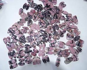 Par de gemas sueltas de Rodonita de cuarzo Natural de alta calidad para pendientes Belleza natural - Product Image 2