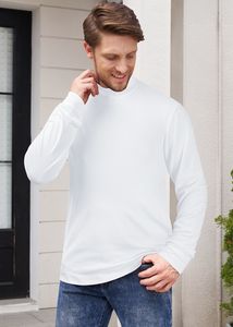 Nouveau doux col montant sweat doublure polaire à manches longues demi col roulé pull chemises pour hommes automne hiver - Product Image 5