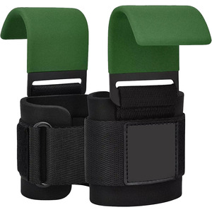 Sangles de poignet en néoprène sur mesure de haute qualité crochets enduits de couleur verte respirant antidérapant soutien robuste pour l'haltérophilie - Product Image 5