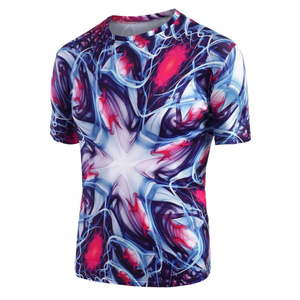 Vente en gros 220g T-shirt imprimé de haute qualité en polyester à sublimation 100% T-shirts coupe ajustée à col rond pour hommes - Product Image 5