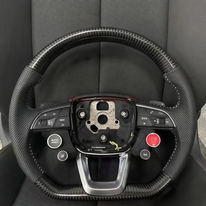 Volant à quatre boutons en cuir de fibre de carbone à demi-rayons personnalisé de Style spécial pour <span class=keywords><strong>Audi</strong></span> A3/A4L/A5/A6L/A7/Q2/Q3/<span class=keywords><strong>Q5</strong></span>/S4/S5/S7 - Product Image 1