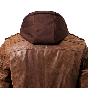 เสื้อแจ็กเก็ตหนังแฟชั่นกันลมสำหรับผู้ชายสำหรับฤดูหนาว - Product Image 6