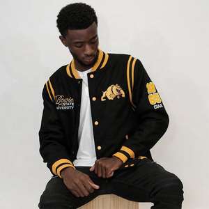 Mens Urban Varsity Jacket <b>Leather</b> Sleeve Fashion Baseball Coat Trendy Streetwear Casual College <b>Outfit</b> Stylish Outerwear - Product Image 1