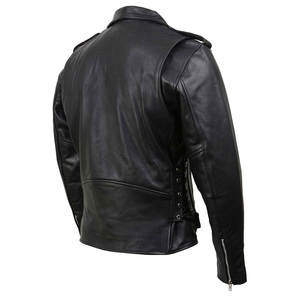 Veste en cuir de haute qualité avec logo personnalisé, prix de vente en gros, vêtements, veste en cuir résistante au vent et robuste pour hommes - Product Image 2