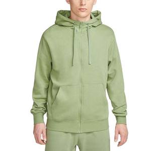 Sudaderas con capucha OEM personalizadas de buena calidad para hombre, sudaderas con capucha informales de invierno con cremallera y bolsillo ecológico bordado de material polar de algodón - Product Image 1