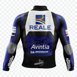 Rucati Hector Barbera MotoCP engrenages en cuir de vachette/kangourou moto piste équitation/course sur mesure bosse motard veste CE - Product Image 2