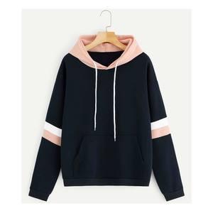 Venta al por mayor OEM servicio transpirable mujeres sudaderas con capucha antiarrugas Streetwear temporada de invierno frente bajo precio liso algodón poliéster - Product Image 6