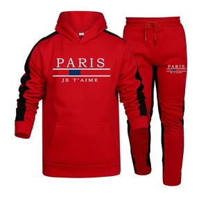 Ensemble de survêtement pour hommes vêtements de sport Offre Spéciale une pièce pantalon noir à capuche mode hommes deux pièces extérieur confortable jogging décontracté - Product Image 2