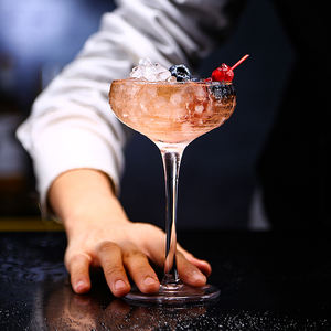 Copa de cóctel con diseño de cuadrícula estilo japonés, copa de champán texturizada creativa, elegante copa de vino de 200 ml para el hogar o <span class=keywords><strong>bar</strong></span> - Product Image 3