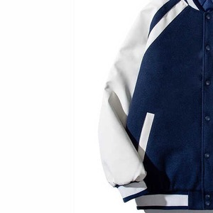 Men Plain Blank Varsity Letterman Jackets 2026 Wholesale Custom Latest Designs Long Sleeve Leather/wool made Jackets <b>for</b> men - Product Image 5