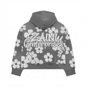 เสื้อฮู้ดดี้โอเวอร์ไซส์ผู้ชาย ผ้าฝ้ายฟลีซพรีเมียม 400 GSM ลายพิมพ์เปลวไฟรักษ์โลก โลโก้พิมพ์นูนด้านหน้า หนักแน่น - Product Image 2